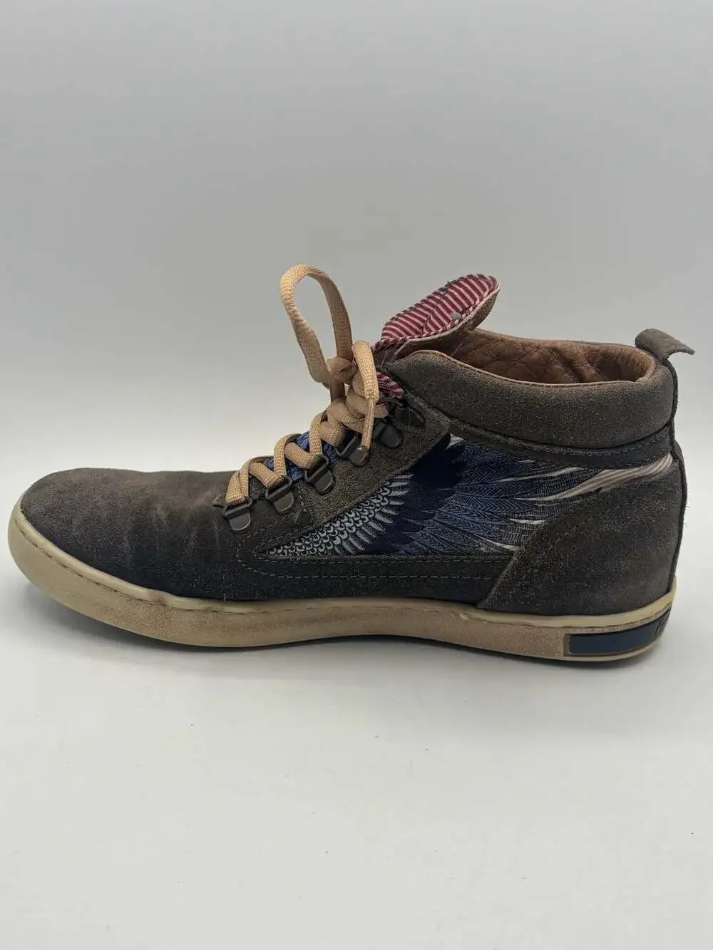 Inkkas Bald Eagle Camping Boot Suede Lace Up High Top Sneakers Women's 9 Men's 7